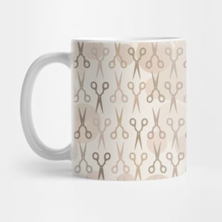 Beige Scissors Pattern Mug